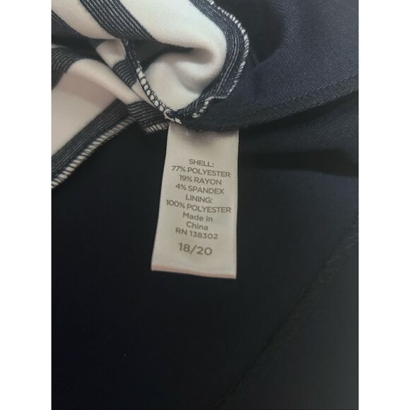 Avenue Navy & White Nautical Overlay Zip Up Cardigan Jacket Size18/20 - Picture 2 of 12